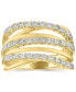 ფოტო #1 პროდუქტის Diamond Multirow Crossover Statement Ring (1/10 ct. t.w.)