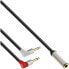 Фото #2 товара InLine Slim Audio airplane-seat cable 2x 3.5mm M to 1x F - 1m