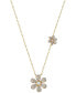 ფოტო #3 პროდუქტის Cubic Zirconia Double Flower Pendant Necklace in 18k Gold-Plated Sterling Silver, 16" + 2" extender