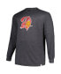 Men's Heather Charcoal Distressed Tampa Bay Buccaneers Big and Tall Throwback Long Sleeve T-shirt