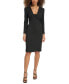 Фото #1 товара Women's Pleated V-Neck Sheath Dress