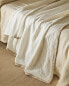 Textured cotton muslin linen throw