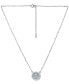 ფოტო #3 პროდუქტის Cubic Zirconia Coin Pendant Necklace in Sterling Silver, 16" + 2" extender, Created for Macy's