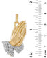 ფოტო #3 პროდუქტის Cubic Zirconia Two-Tone Praying Hands Pendant in Sterling Silver & 14k Gold-Plate, Created for Macy's