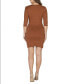 ფოტო #2 პროდუქტის Women's V-neck Elbow Knee Length Cocktail Dress