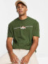ASOS DESIGN t-shirt in khaki with outdoors front print