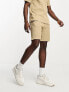 ONLY & SONS co-ord ribbed jersey short in beige