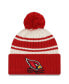 Фото #1 товара Men's Cream, Cardinal Arizona Cardinals 2022 Sideline Sport Cuffed Pom Knit Hat