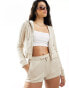 Фото #2 товара Juicy Couture diamante velour tracksuit shorts co-ord in brazilian sand