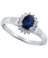 ფოტო #1 პროდუქტის Sapphire (5/8 ct. t.w.) & Diamond (1/8 ct. t.w.) Statement Ring in 14k White Gold