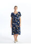 Фото #1 товара Платье женское с коротким рукавом LC WAIKIKI Grace V-образным вырезом с цветочным узором