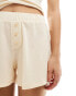 Фото #5 товара ASOS DESIGN textured boxer shorts co ord in ecru