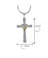 ფოტო #4 პროდუქტის CZ Pave Accent Religious Love Of God Modern Fashion Heart & Infinity Cross Pendant Necklace For Women Teens Two Tone Rhodium Plated Brass