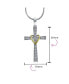 Bling Jewelry cZ Pave Accent Religious Love Of God Modern Fashion Heart & Infinity Cross Pendant Necklace For Women Teens Two Tone Rhodium Plated Brass