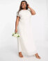 Фото #8 товара Hope & Ivy Plus Bridal tie back embroidered maxi dress in ivory