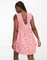 Фото #2 товара JDY exclusive tie back frill detail mini dress in pink ditsy floral