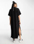Фото #4 товара ASOS DESIGN high neck oversized column midi dress in black