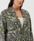 Фото #5 товара Plus Size Unlined Paisley Print Single Breasted Blazer