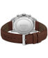 ფოტო #3 პროდუქტის BOSS Skymaster Men's Chronograph Brown Leather Strap Watch 44mm