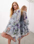 Фото #2 товара ASOS EDITION mini smock dress in organza with embroidered meadow floral in blue