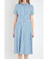 ფოტო #1 პროდუქტის Women's Striped Belted Midi Dress