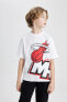 Erkek Çocuk NBA Miami Heat Oversize Fit Bisiklet Yaka Kısa Kollu Tişört C0390A824SM
