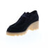 Фото #7 товара Clarks Wallabee Block 26164402 Womens Black Suede Heels Block Shoes
