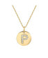 Фото #1 товара Suzy Levian New York suzy Levian Sterling Silver Cubic Zirconia Letter "P" Initial Disc Pendant Necklace