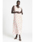 Plus Size Polka Dot Shirred Maxi Dress