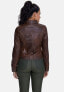 Фото #3 товара Women's Denim Style Zipper Nappa Jacket,Antique Tan