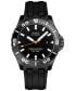 ფოტო #1 პროდუქტის Men's Swiss Automatic Chronometer Ocean Star Diver 600 Black Rubber Strap Watch 43.5mm
