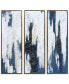 Фото #1 товара Blue Shadows Textured Metallic Hand Painted Wall Art Set by Martin Edwards, 60" x 20" x 1.5"