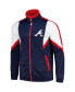 Men's Navy Atlanta Braves Lead Runner Full-Zip Jacket