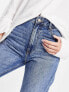 Bershka high waist straight jean in blue