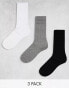 Фото #2 товара ASOS DESIGN 3 pack slouch long ankle socks in multi