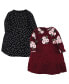 ფოტო #1 პროდუქტის Baby Girls Cotton Dresses, Black Burgundy Floral