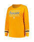 Фото #3 товара Women's Tennessee Orange Tennessee Volunteers Plus Size Triple Script Crew Neck Long Sleeve T-shirt