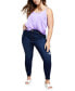 ფოტო #7 პროდუქტის Trendy Plus Size High Rise Ripped Skinny Jean
