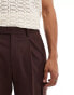 ASOS DESIGN smart low-rise waistband cargo trousers in brown Коричневый, W38 L32 - фото #3