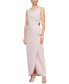 Draped Embellished Compression Column Gown