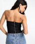 Фото #3 товара Kyo The Brand bandeau asymmetric ruched detail top in black