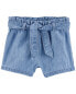 Baby Paperbag Belted Chambray Shorts 3M