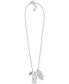 Stainless Steel Logo Tag Multi-Charm Pendant Necklace, 29-1/3" + 2-3/4" extender