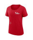 Фото #2 товара Women's Red Philadelphia Phillies Authentic Collection Performance Scoop Neck T-shirt