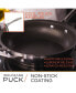 Фото #2 товара 3-Piece Stainless Steel Skillet Set, Scratch-Resistant Non-Stick Coating, Includes a Large and Small Skillet, Clear Tempered-Glass Lid, Cool Touch Handles, Extra-Wide Rims