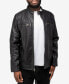 Men's Grainy Polyurethane Leather Moto Jacket