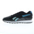 Фото #5 товара Reebok Glide Mens Black Leather Lace Up Lifestyle Sneakers Shoes 12