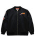 Men's Black Distressed Phoenix Suns Hardwood Classics Vintage-Like Logo Full-Zip Bomber Jacket