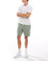 Threadbare shorts with elasticated waist in sage green textured stripe