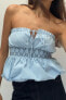 Poplin strapless top